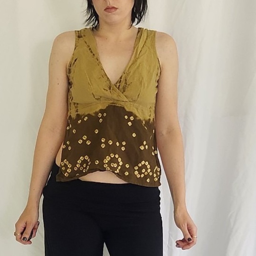 Vintage‎ Home Made Green Boho Backless Top